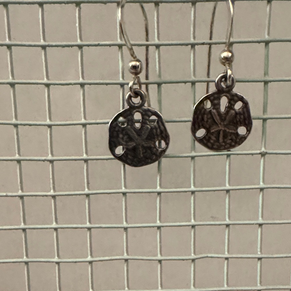 Elegant Silver Sand Dollar Dangle Earrings